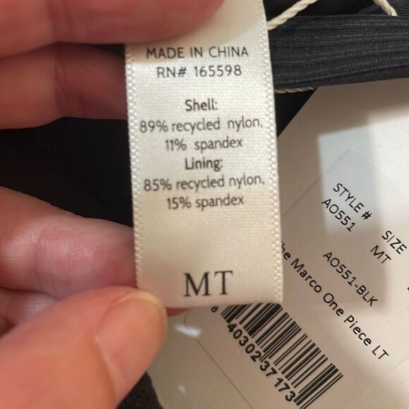 Andie The Marco One Piece LT Rib Swimsuit Black Size M Tall NWT long torso - Picture 6 of 7